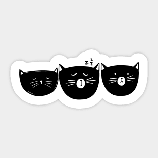 three cats adorable Sticker